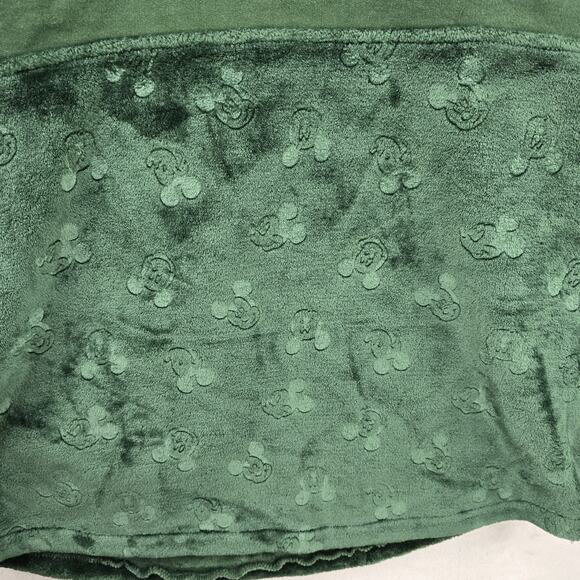 Disneyland Mickey Mouse Fleece Spirit Jersey Size Large Green Velvet Cozy - Picture 5 of 12